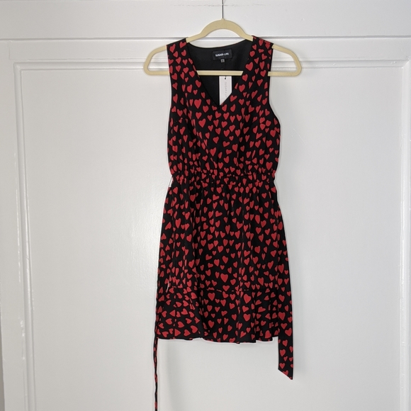 NWT Sugar Lips Heart Ruffle Date Dress Size XS - Picture 4 of 7
